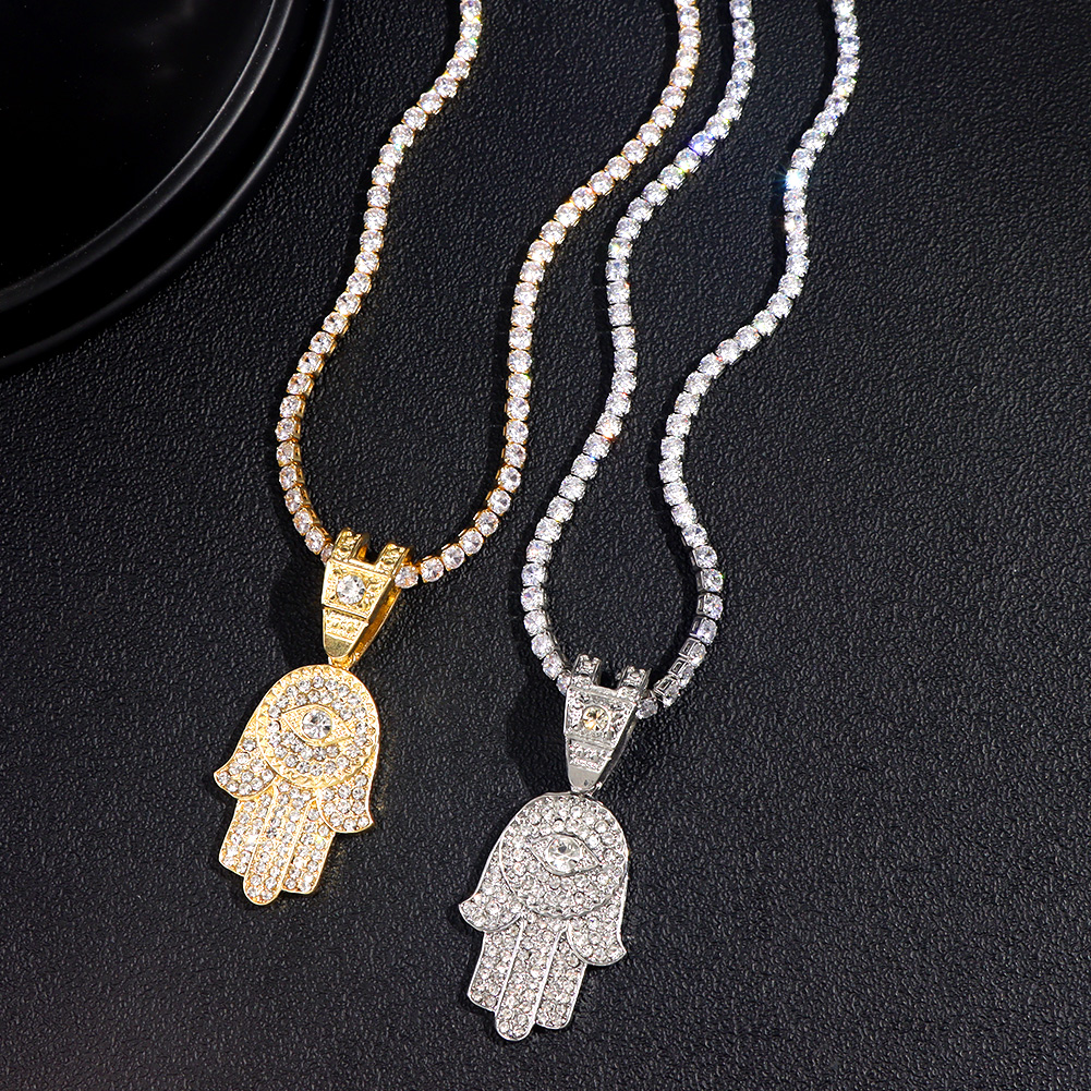 Tulsi Holy Basil - Bling Crystal Hamsa Hand Evil Eye
