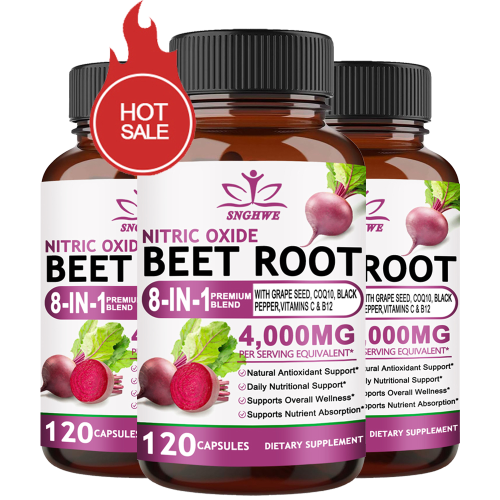 Valerian Root Capsule - Organic Beetroot Powder Capsules+Black Pepper+CoQ10+Grape Seed